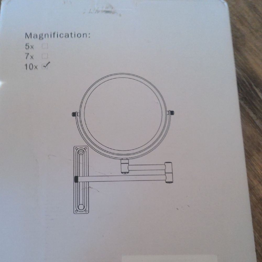 Wall-Mounted 10x Magnification Mirror